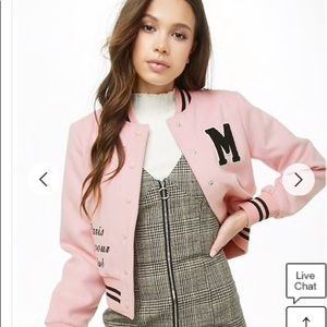 Pretty in pink varsity jacket
